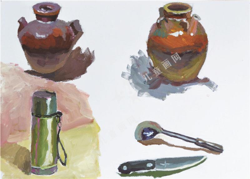 单个水粉静物临摹